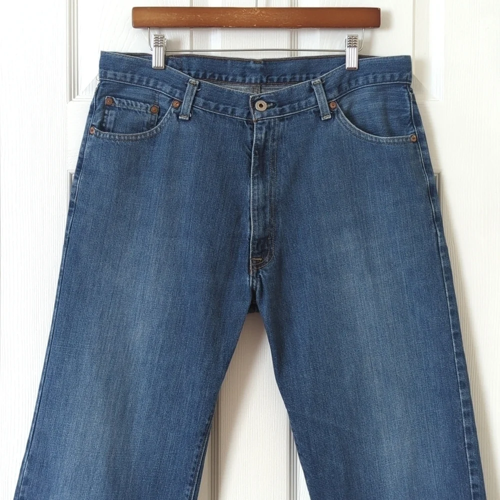 Polo Ralph Lauren 90's Vintage Medium Wash Relaxed Fit Straight Leg Jeans 36x32